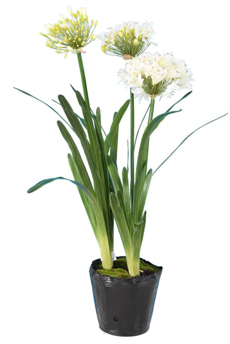 Kunstig Agapanthus Plante 90Cm Hvid