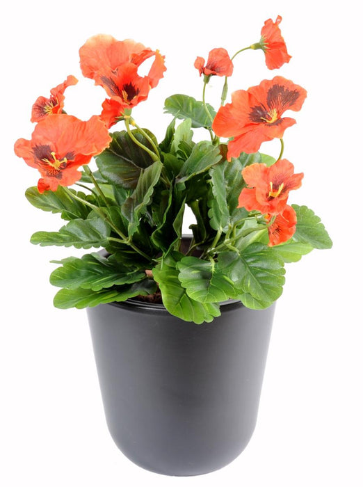 Kunstig Plante Rød Stedmoderblomst På Pæl 26 Cm