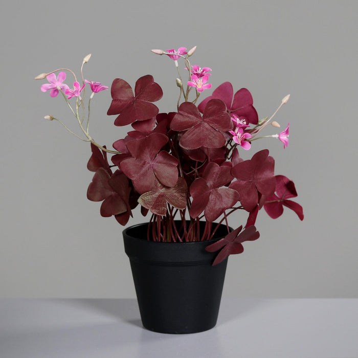Kunstig Bourgogne Kløver Plante I Potte 32Cm