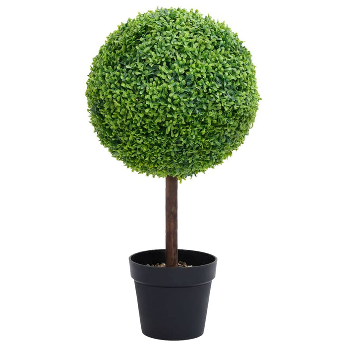 Kunstig Buksbom Plante Med Grøn Kugleform Potte 50 Cm