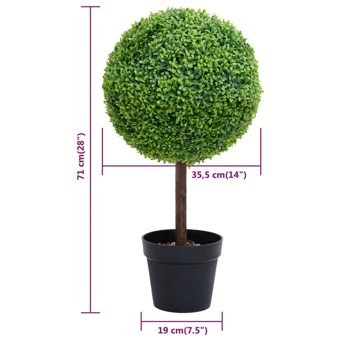 Kunstig Buksbom Plante Med Grøn Kugleform Potte 71 Cm