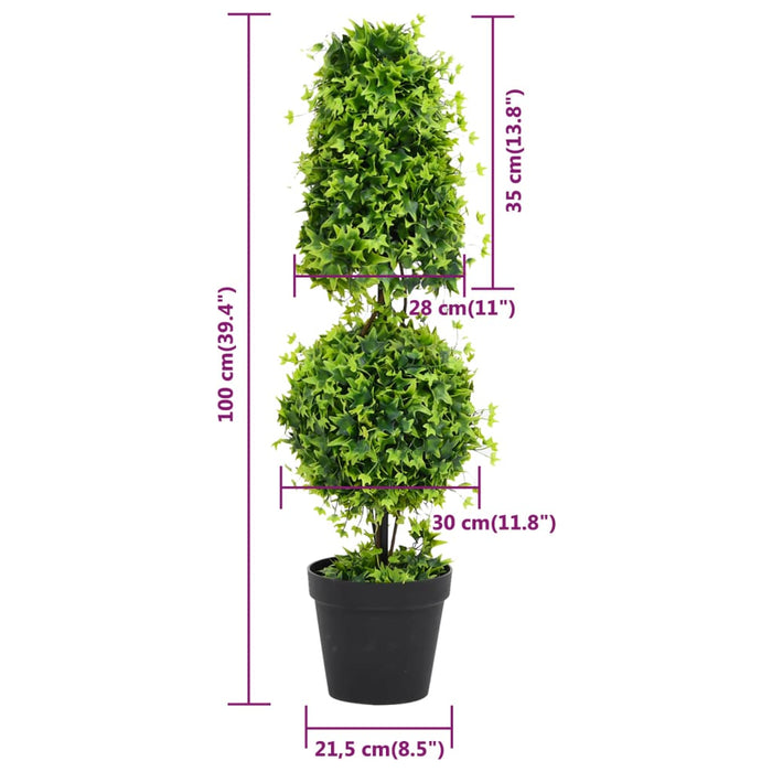 Kunstig Buksbom Plante Med Grøn Potte 100 Cm