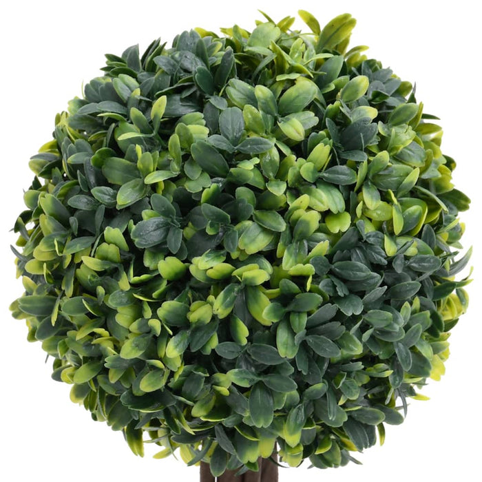 Kunstige Buksbomplanter 2 Stk Med Grønne Kuglepotter 33 Cm