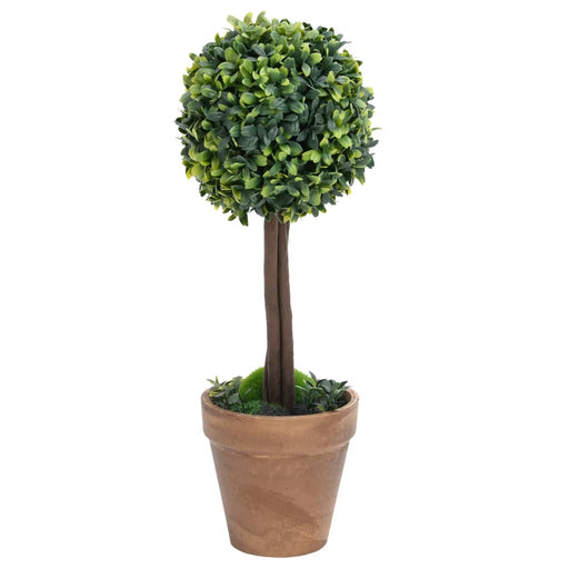 Kunstige Buksbomplanter 2 Stk Med Grønne Kuglepotter 56 Cm