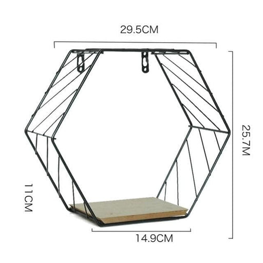 Planteholder Sekskantet Hylde Jern Og Træ