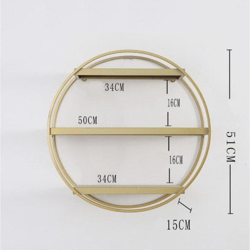 Planteholder Rund Væghylde Guld