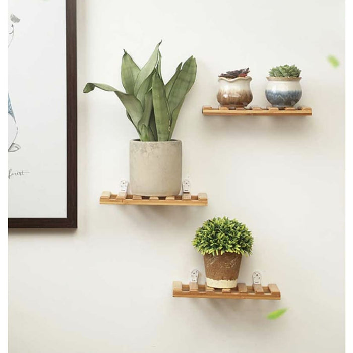 Bambus Væghylde Planteholder