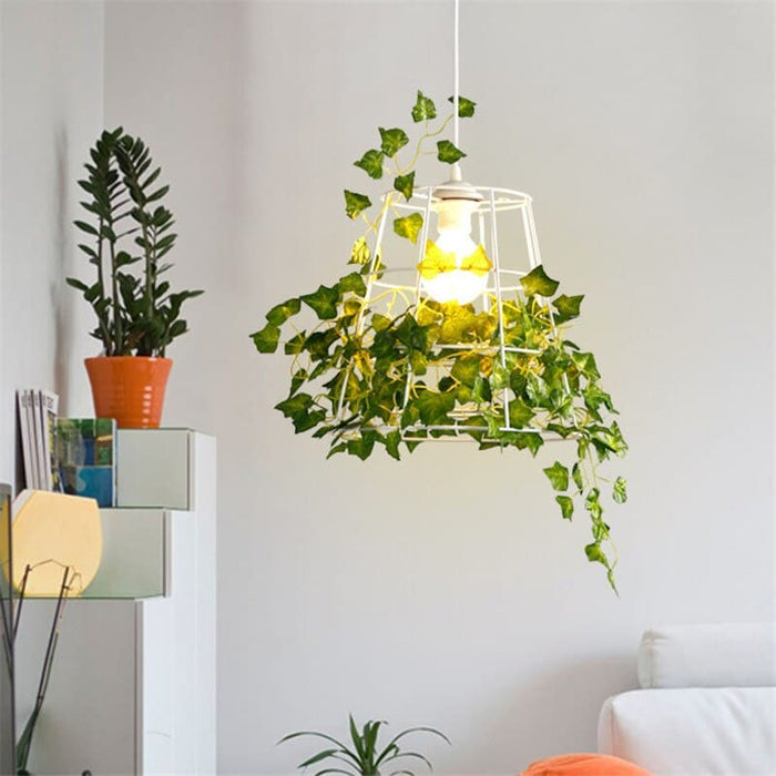 Hvid Plante Loftslampe Planteholder