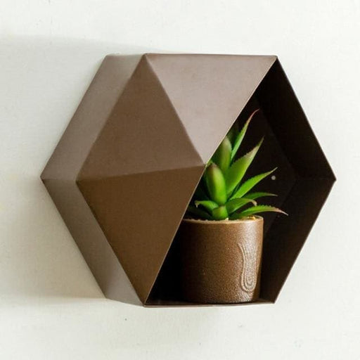 Planteholdere Sekskantet Hylde Brun Farve