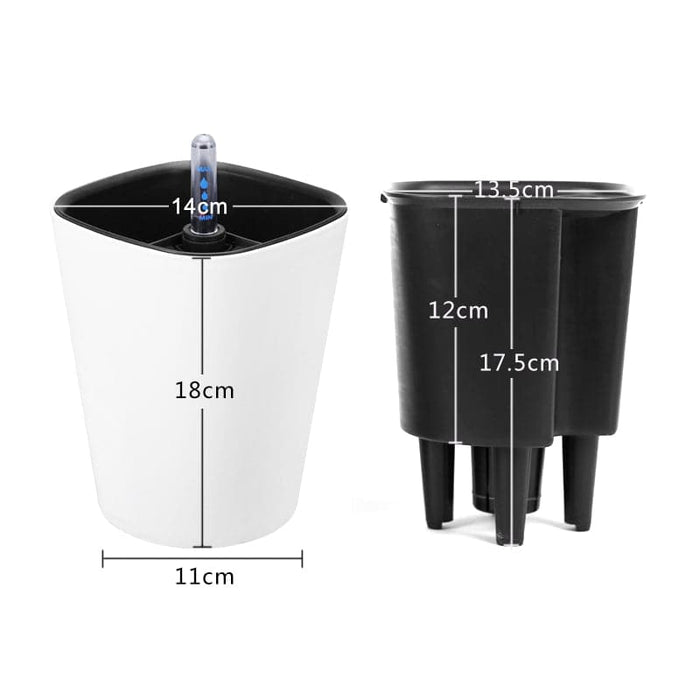 Udendørs Urtepotte Rød Plastpotte Automatisk Vanding