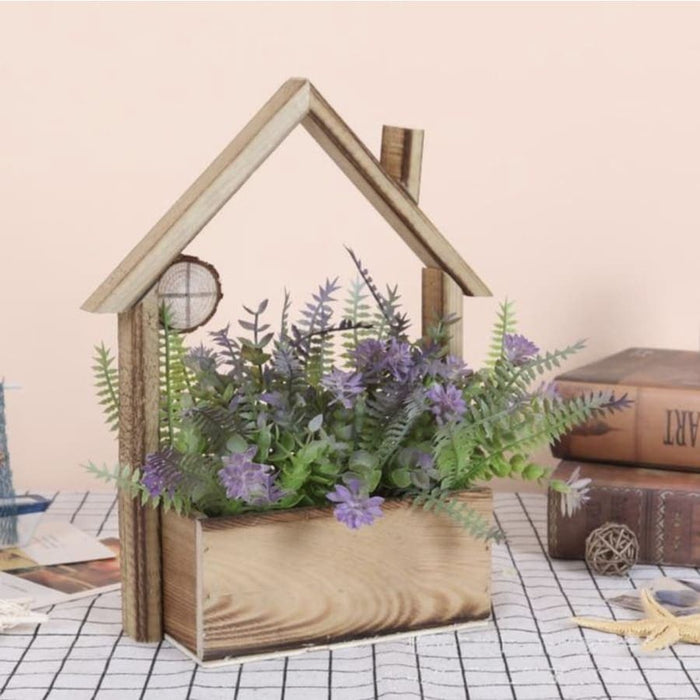 Blomsterpotte Af Træhusvæg