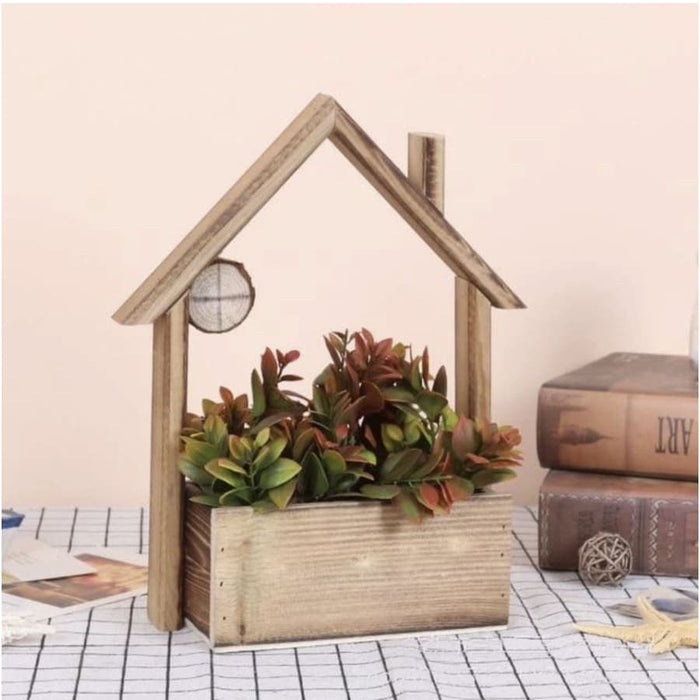 Blomsterpotte Af Træhusvæg