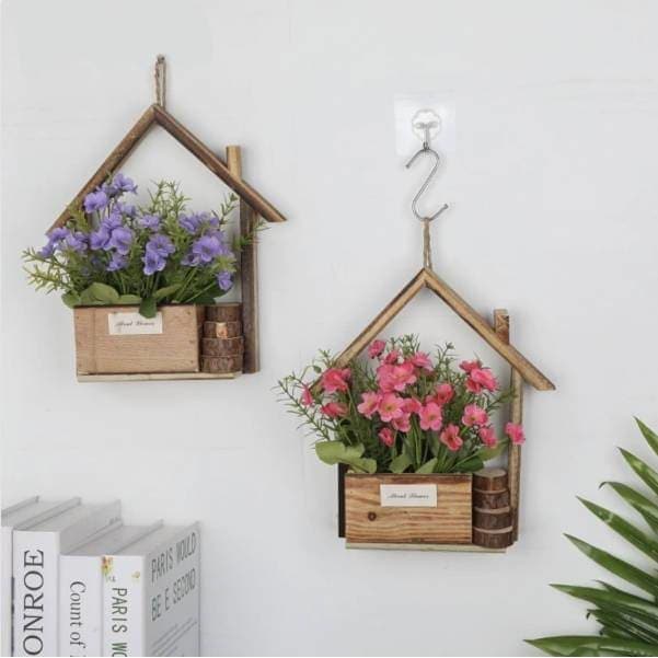 Blomsterpotte Af Træhusvæg