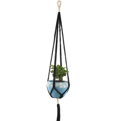 Hængende Urtepotte Macrame Hanger Sort