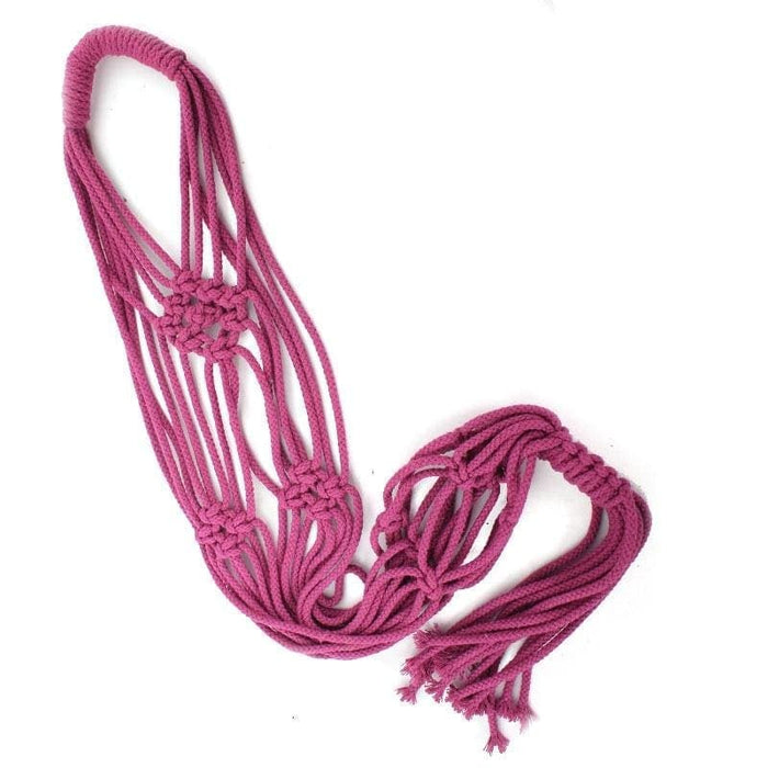 Hængende Urtepotte Makrame Hanger Pink