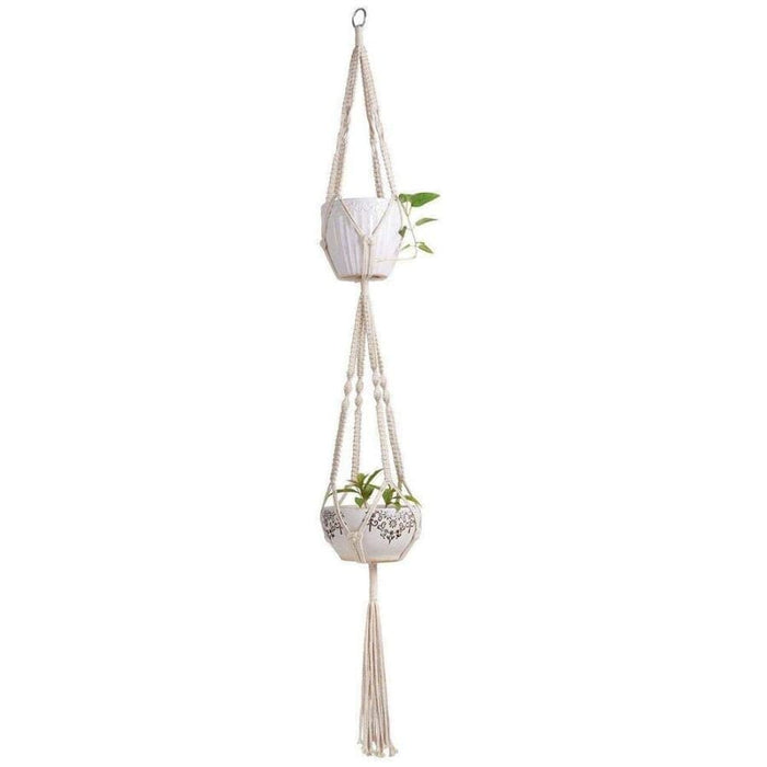 Hængende Urtepotte Dobbelt Macramé Suspension