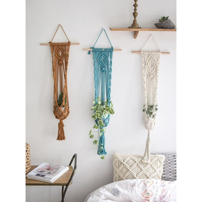 Brun Makrame Væghængende Urtepotte