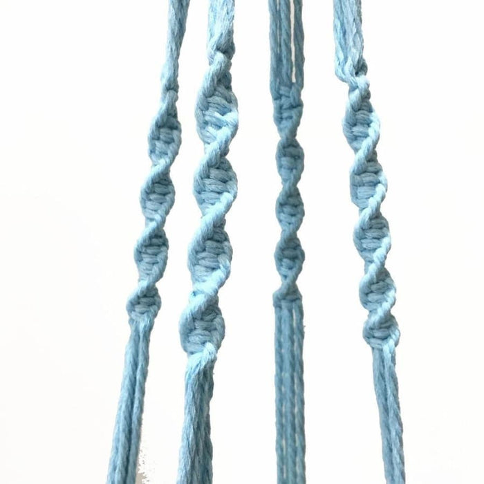 Hængende Urtepotte Makramé Planteholder Blå