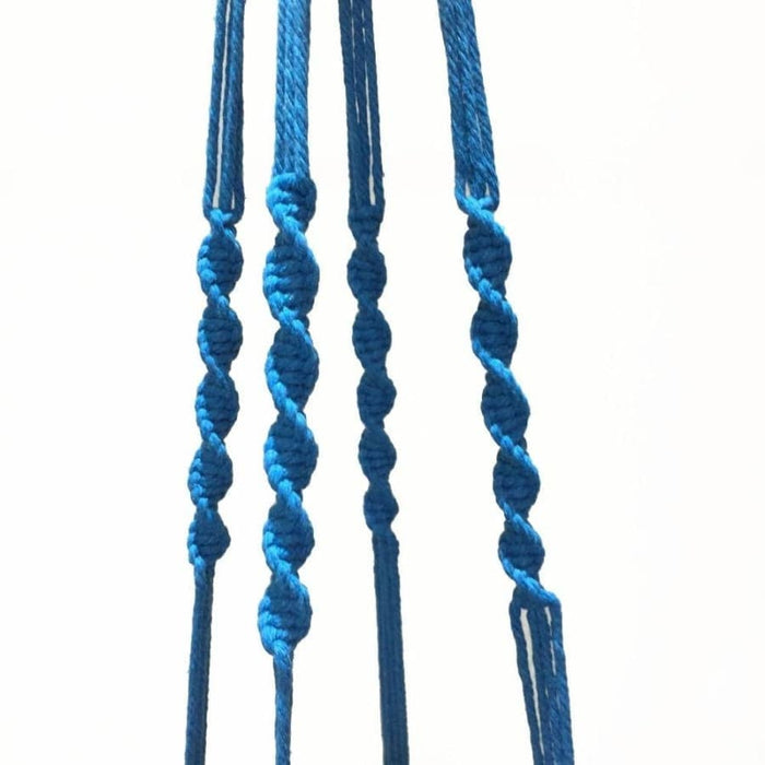 Hængende Urtepotte Makramé Planteholder Blå