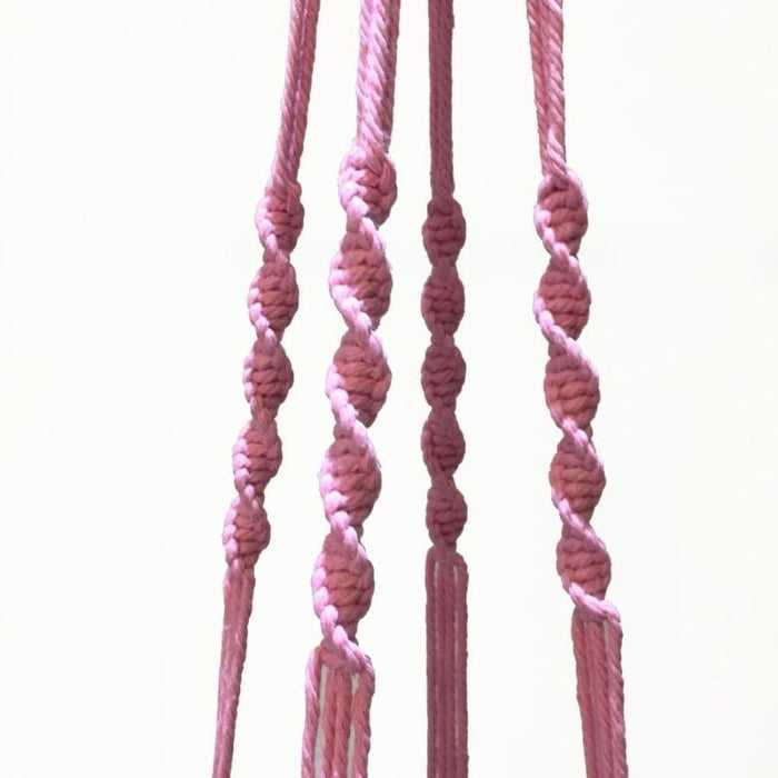 Hængende Urtepotte Makramé Planteholder Pink