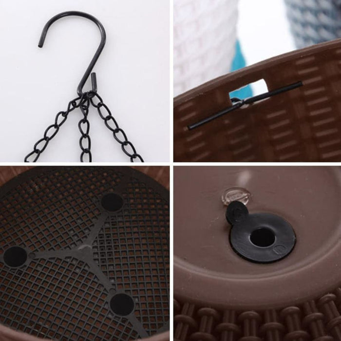 Hængende Urtepotte Imiteret Rattan Urtepotte