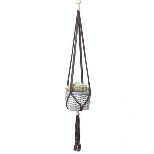 Hængende Urtepotte Macramé Vedhæng Brun