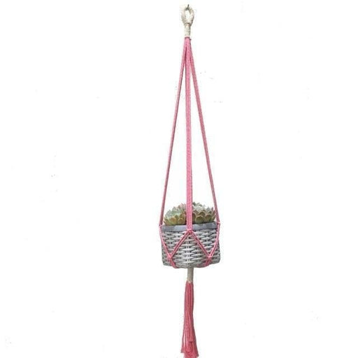Hængende Urtepotte Macramé Suspension Pink