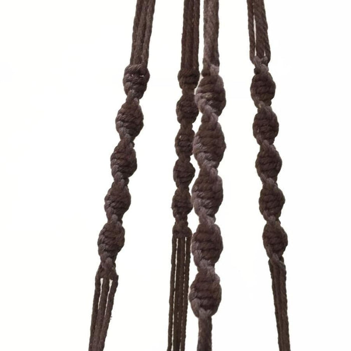 Brun Makramé Planteholder Hængende Urtepotte