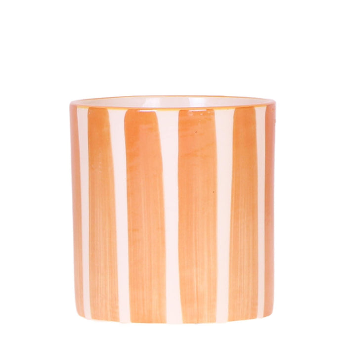 Orange Stribet Dekorativ Potte
