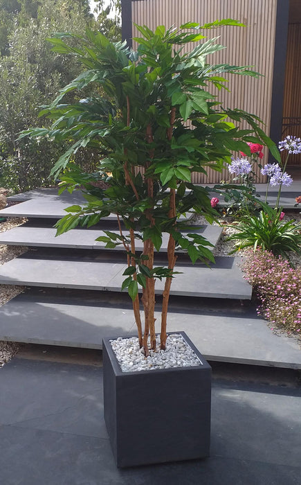 Forberedelse Af Kunstig Plantebakke Hvid Marmorfinish
