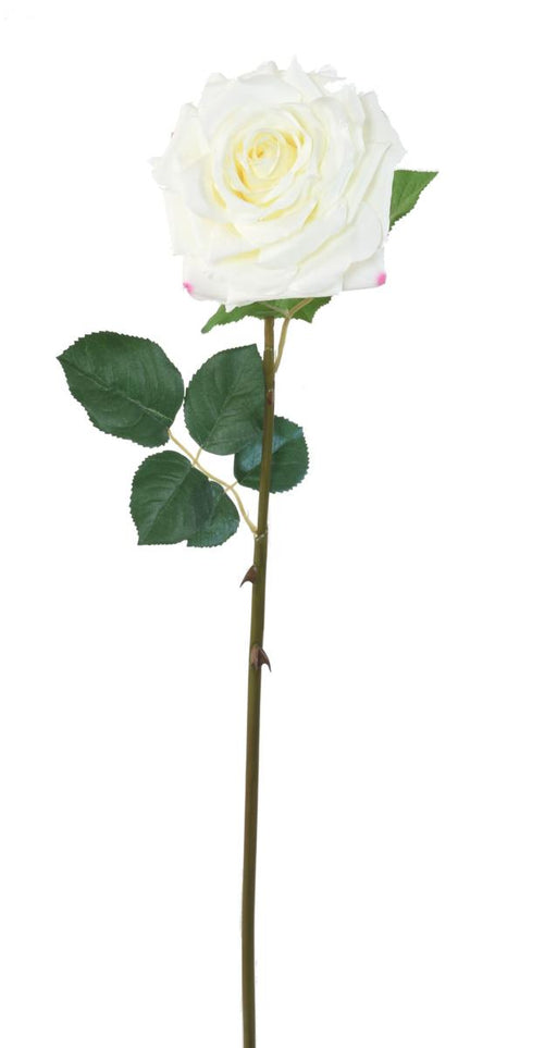 Hvid Kunstig Rose 74 Cm Til Indretning