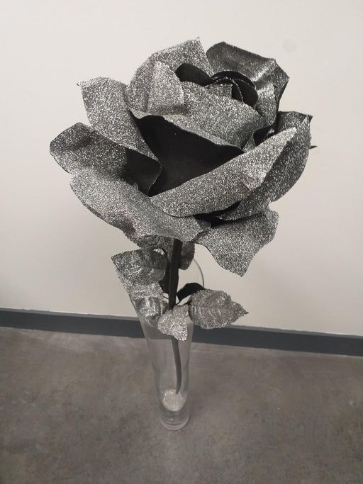 Kunstig Sort Glitrende Rose Til Indretning
