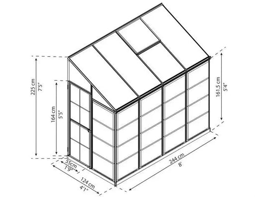 Leant To Grow Drivhus 3 M²