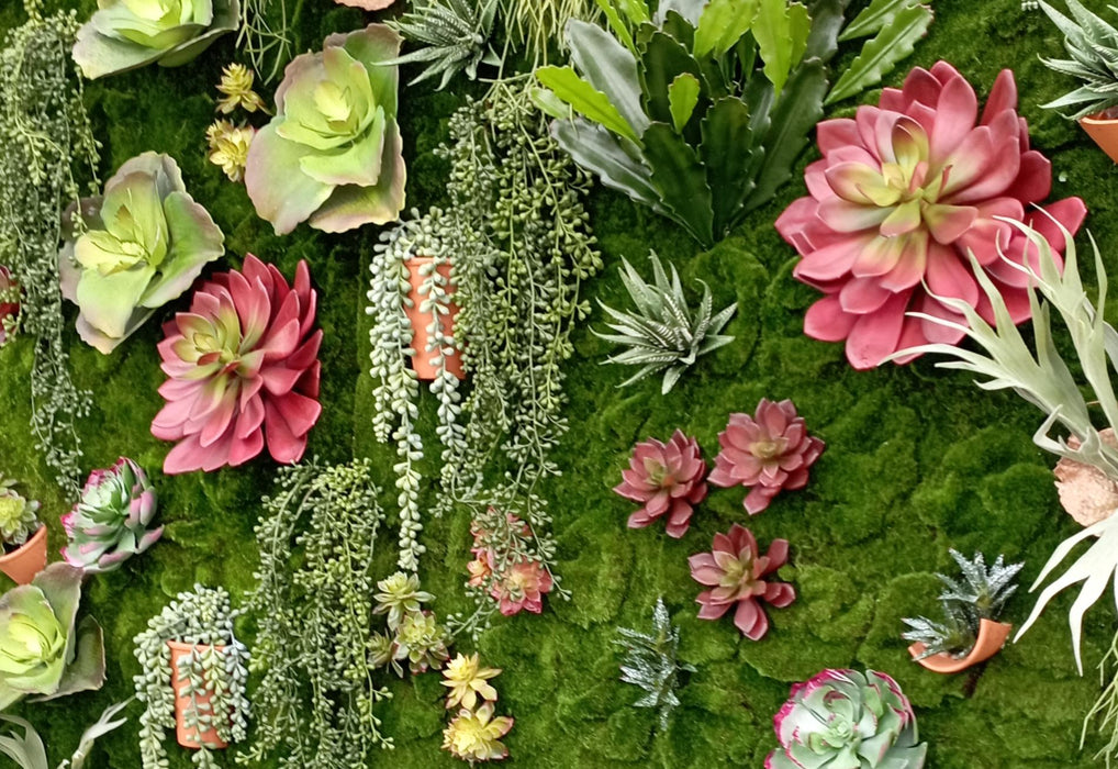 Rød Kunstig Sukkulent På Pæl 30 Cm