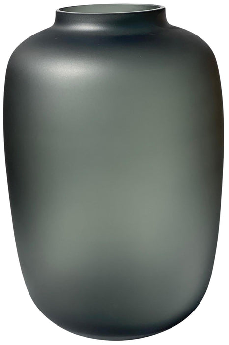 Satingrå Glasvase - H35Cm, Ø25Cm
