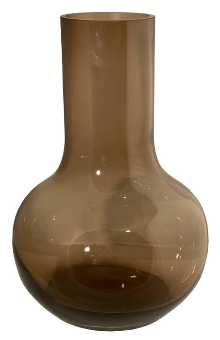 Taupe Glasvase - H37Cm, Ø25Cm