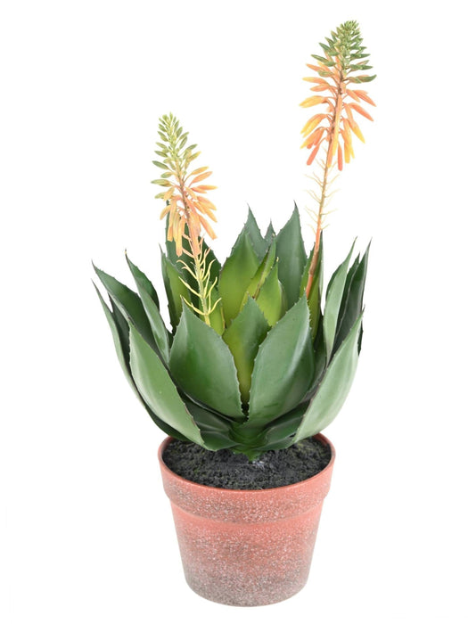 Kunstig Blomstrende Agave I Potte 50Cm Grøn