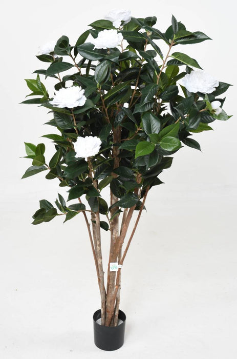 Kunstigt Camellia Træ 130Cm 8 Blomster Indendørs Hvid