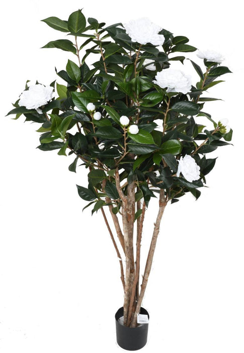 Kunstigt Camellia Træ 130Cm 8 Blomster Indendørs Hvid