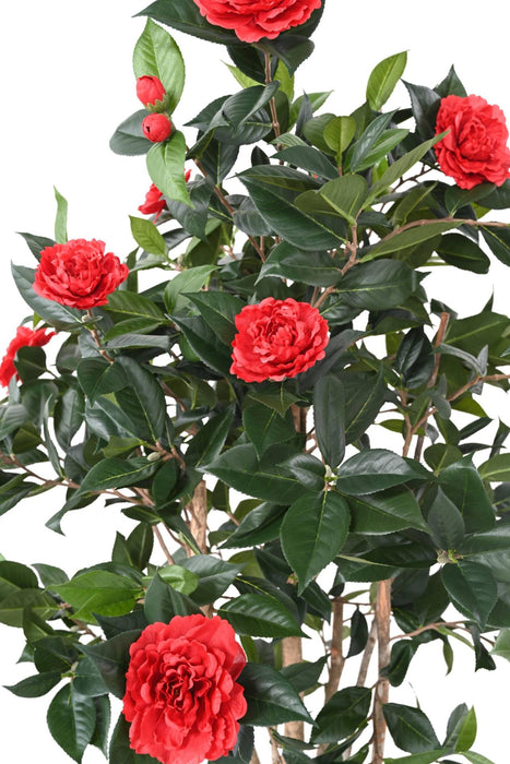 Kunstigt Camellia Træ Rød 160 Cm 12 Blomster
