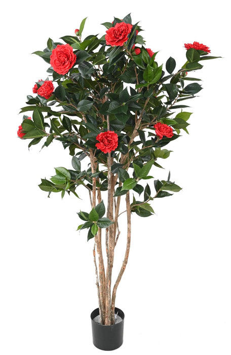 Kunstigt Camellia Træ Rød 160 Cm 12 Blomster