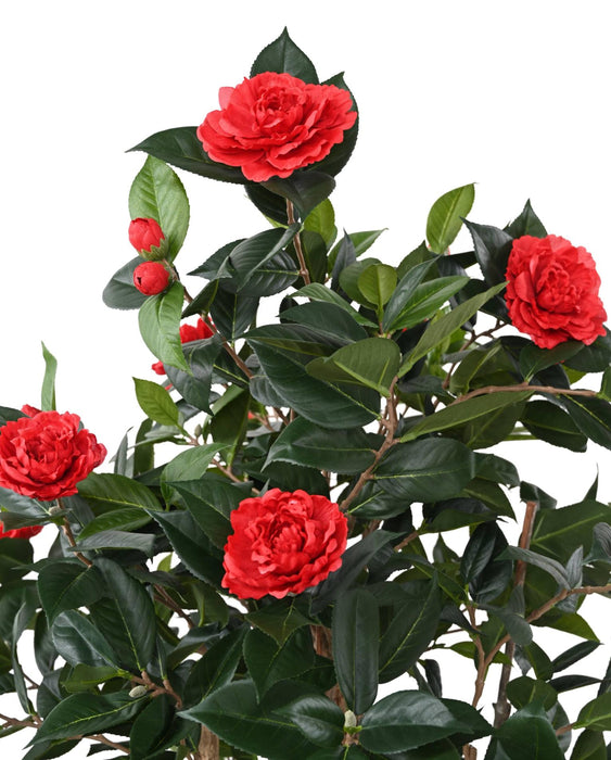 Kunstigt Camellia Træ Rød 160 Cm 12 Blomster