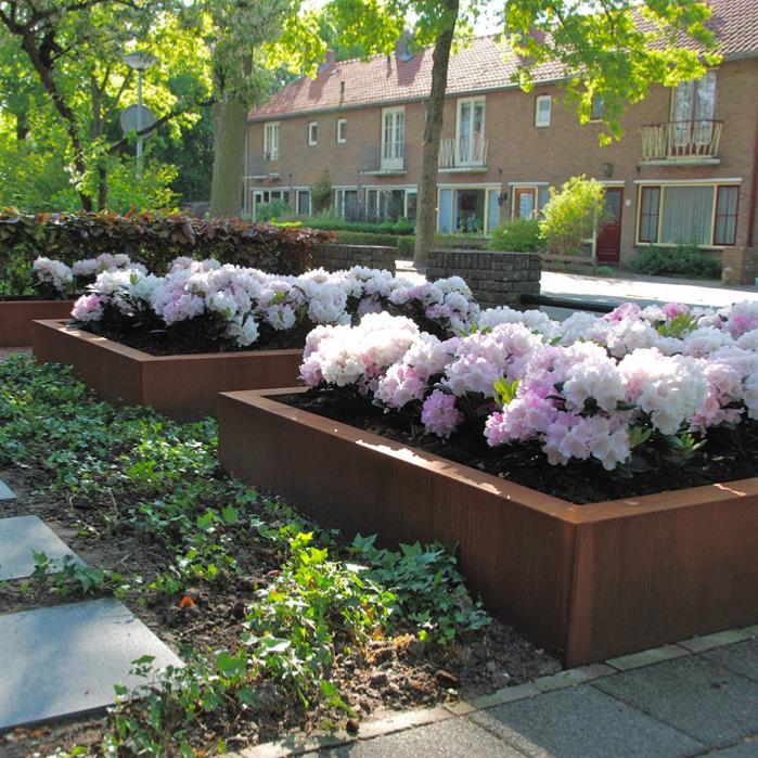 Rustik Corten Stål Firkantet Blomsterkasse 120X40Cm