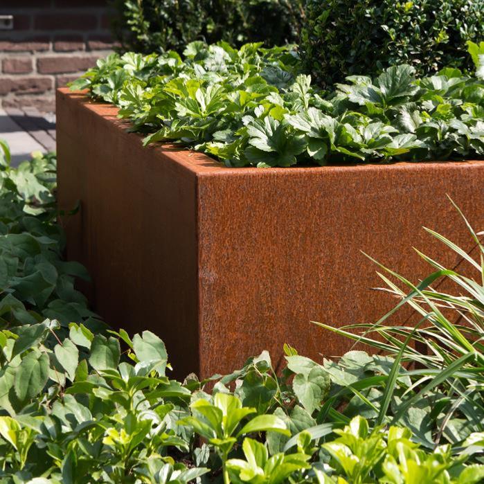 Rustik Corten Stål Firkantet Blomsterkasse 120X40Cm