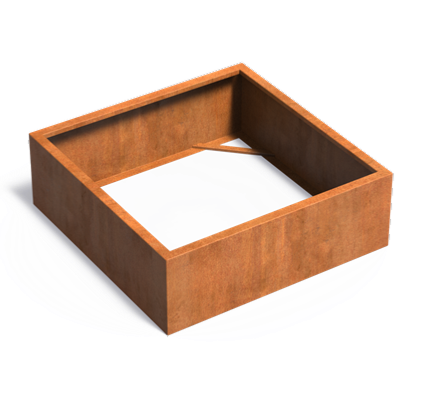 Rustik Corten Stål Firkantet Blomsterkasse 120X40Cm