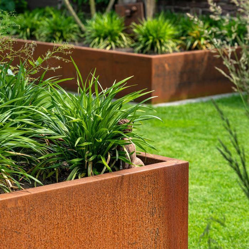 Firkantet Blomsterkasse Høj Corten H.80X40Cm Rusten