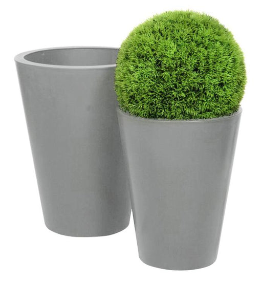 Fiberstone Grå Højkonisk Blomsterkasse 44X30Cm