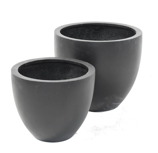 Sort Lotus Blomsterkasse I Fiberstone 60Cm