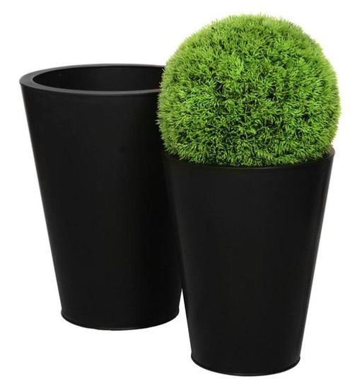Rund Konisk Blomsterkasse Sort 54Cm Fiberstone