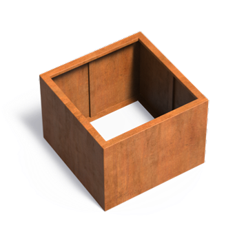 Corten Stål Firkantet Bakke Til Haveterrasse 80X60 Cm